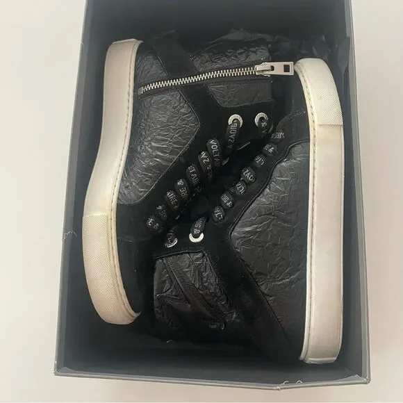 Zadig&Voltaire High Lash crinkled-finish leather sneakers FLAWED - Picture 7 of 9